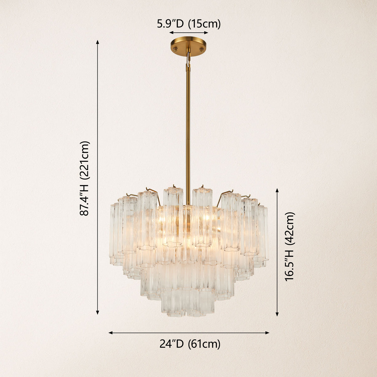 Dawel Glass Round Chandelier 24"D