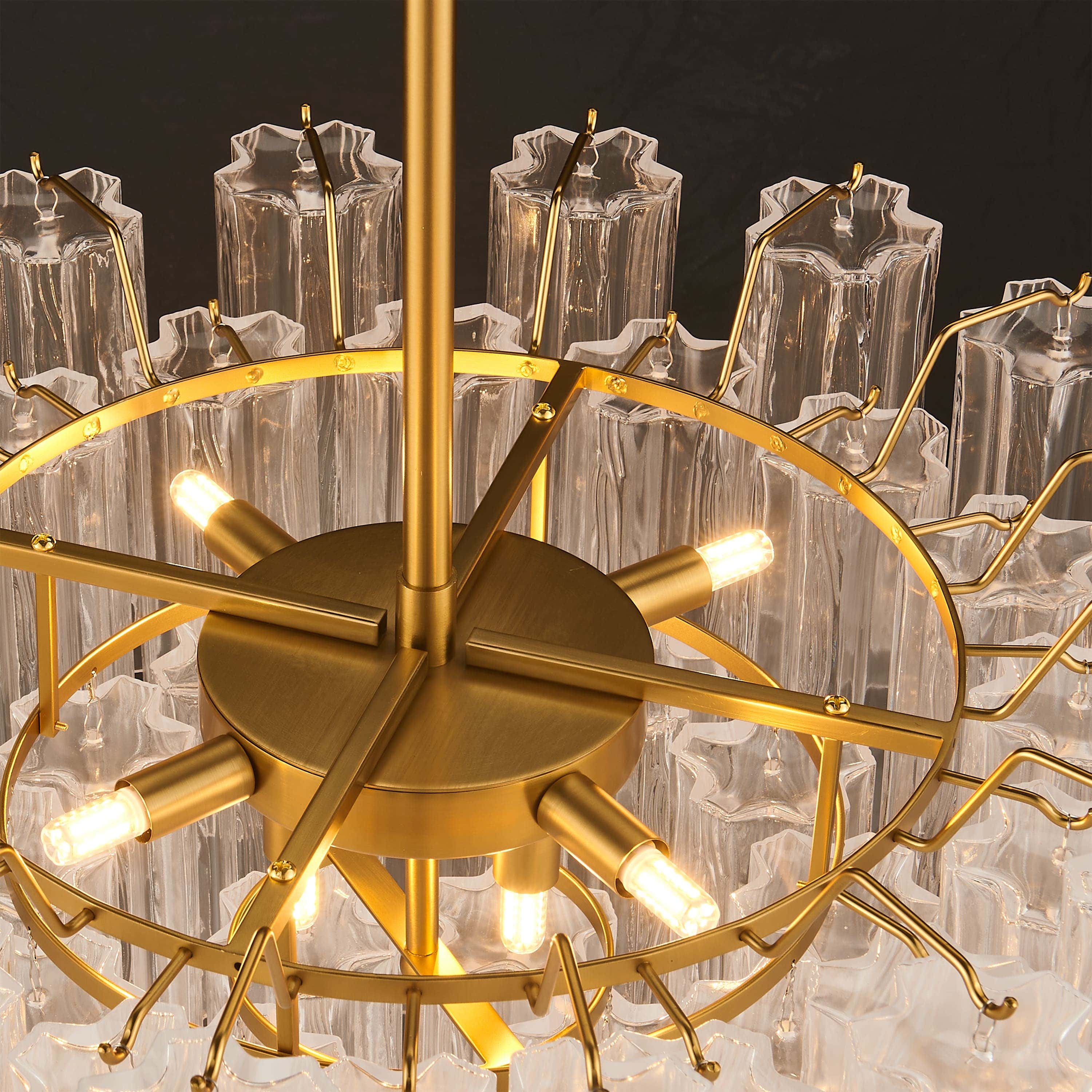 Dawel Glass Round Chandelier 24"D