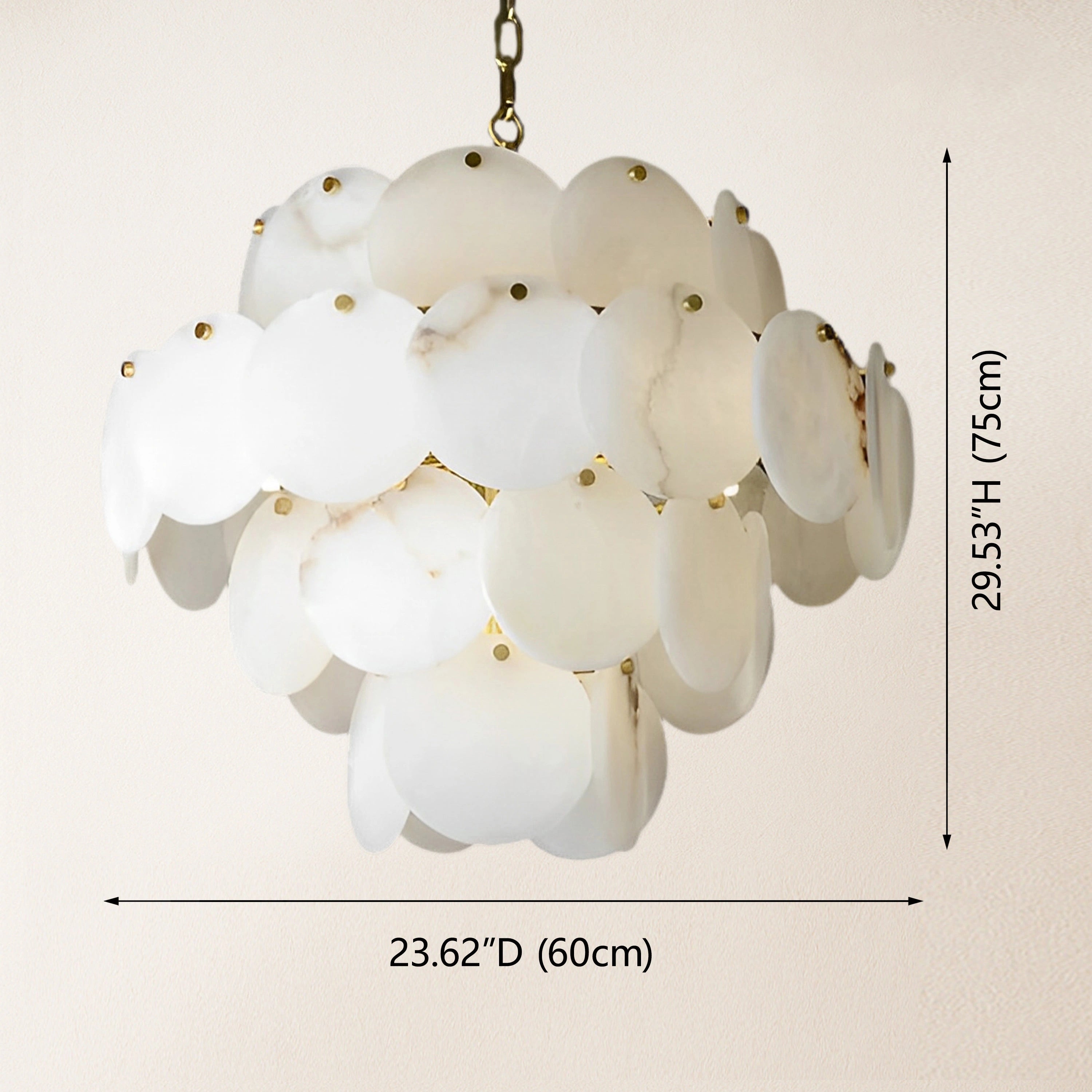 Egwent Alabaster Dish Magnolia Multi-Tiered Round Chandelier 23"D