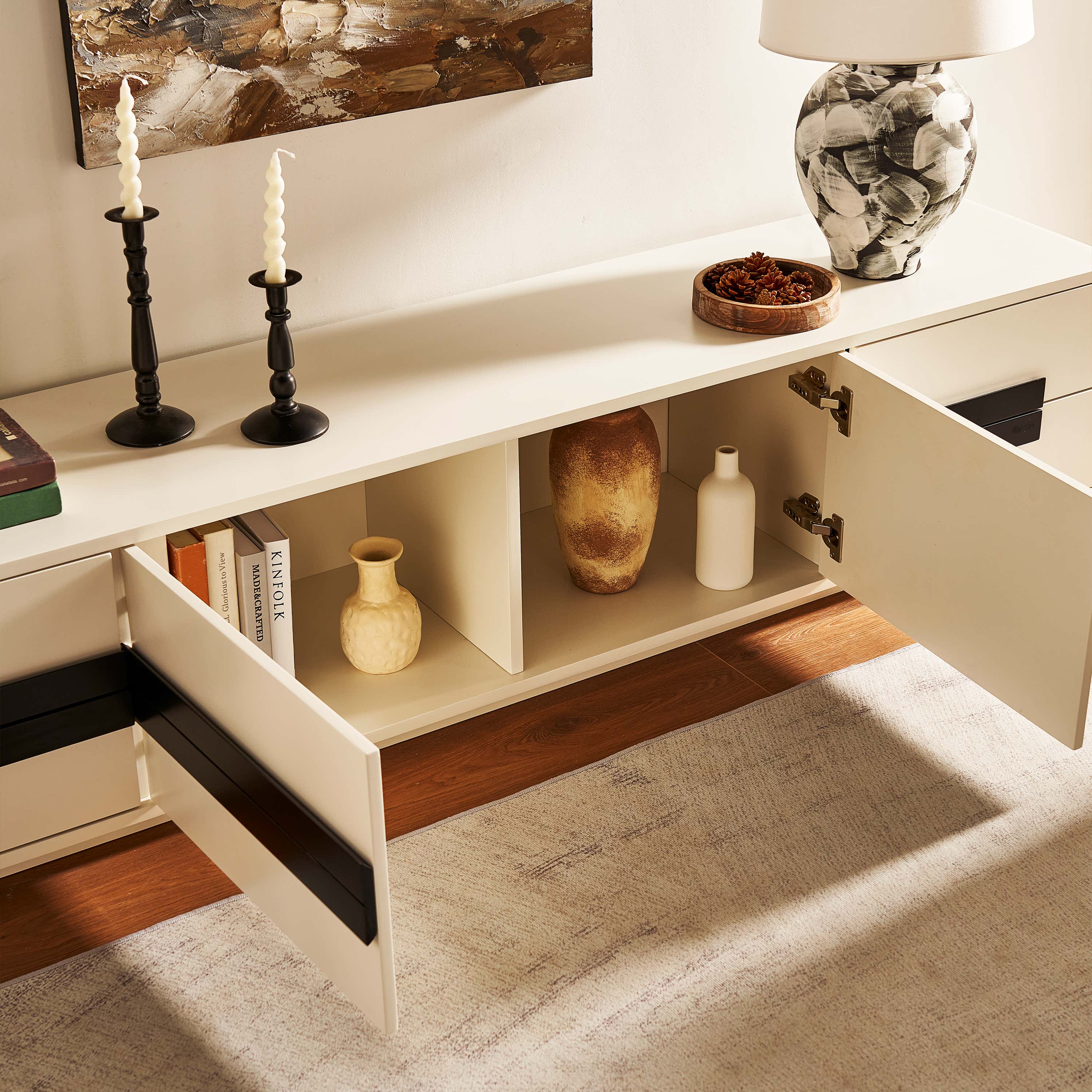 Soren Media Console And Coffee Table Set
