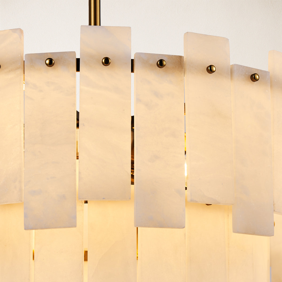 Nivislight Alabaster 2-Tier Round Chandelier 24"D