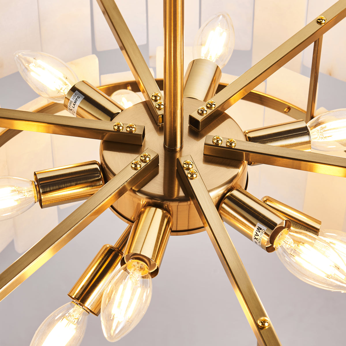 Nivislight Alabaster 2-Tier Round Chandelier 24"D