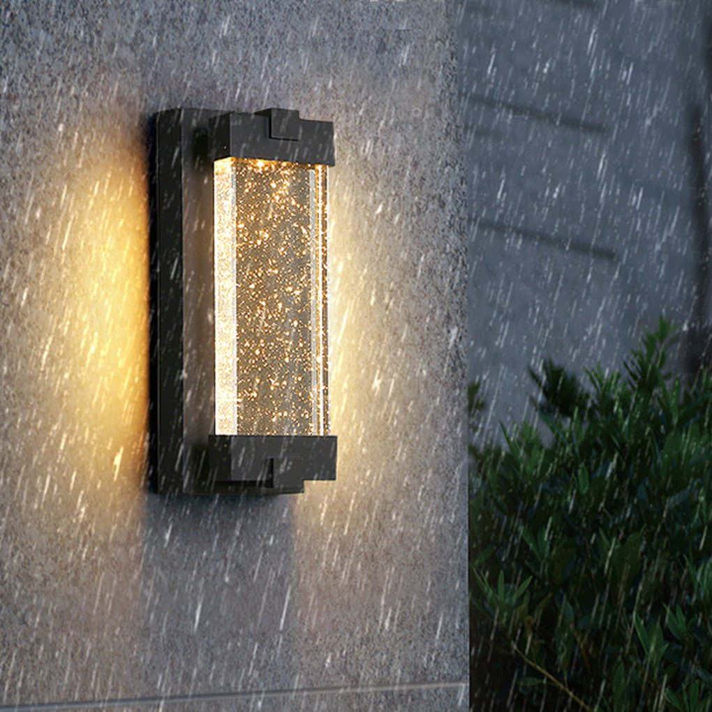 Pluvia Crystal Bubbles Rectangular Outdoor Wall Light