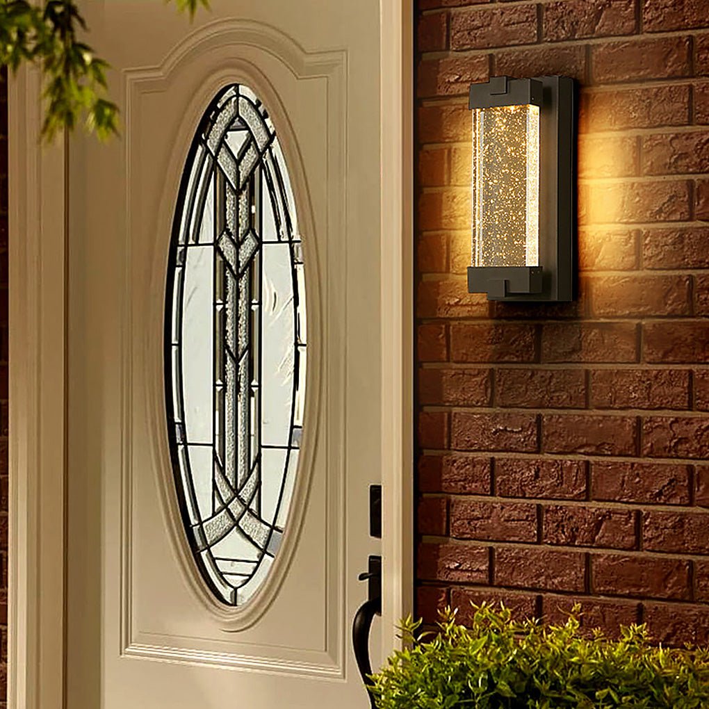 Pluvia Crystal Bubbles Rectangular Outdoor Wall Light