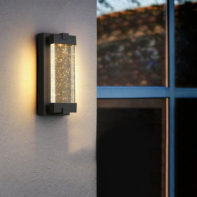 Pluvia Crystal Bubbles Rectangular Outdoor Wall Light