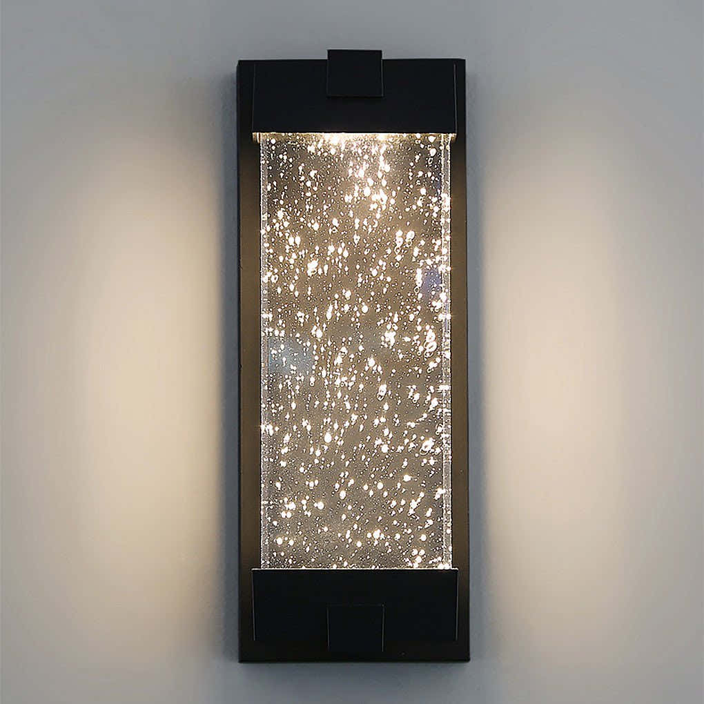 Pluvia Crystal Bubbles Rectangular Outdoor Wall Light