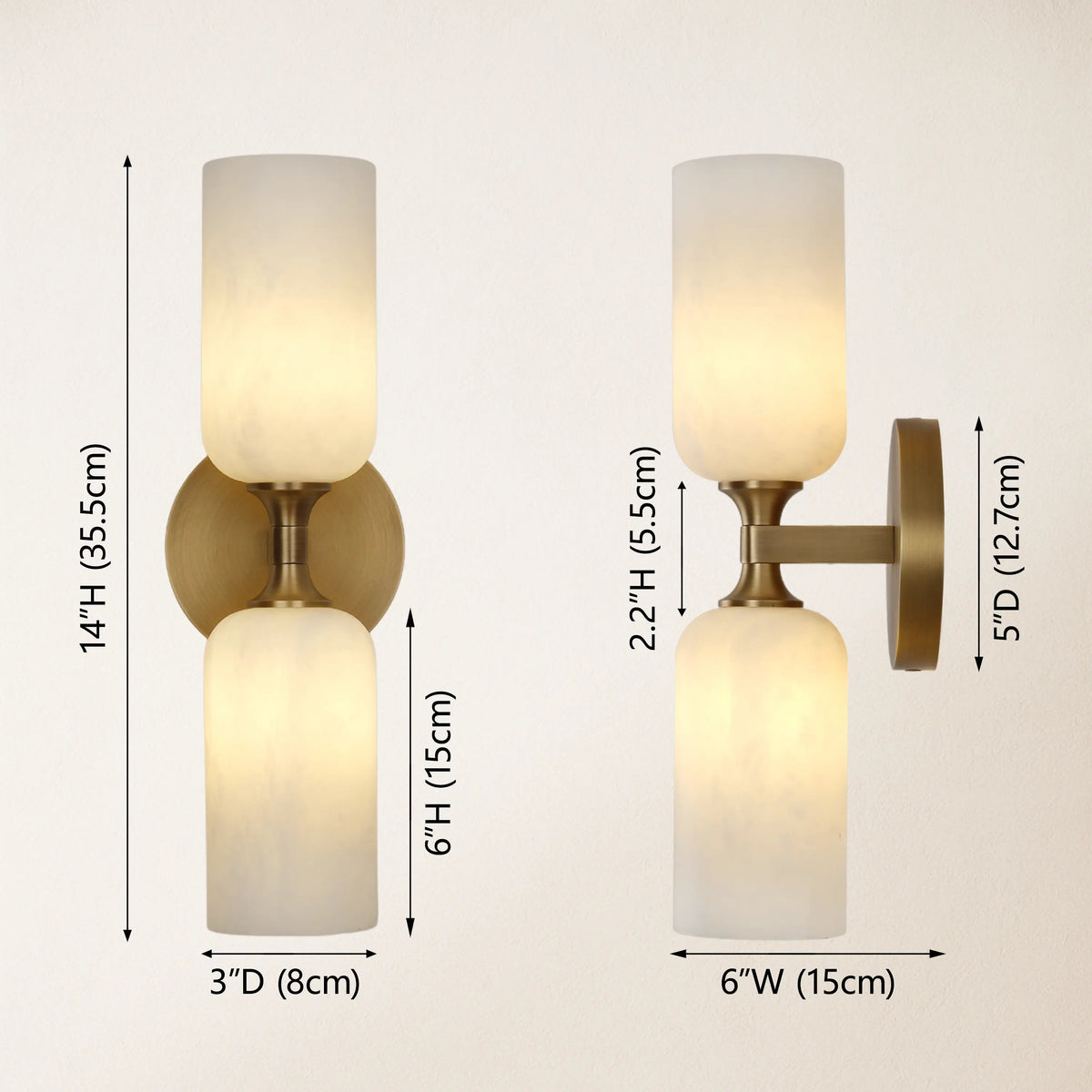 Axis Alabaster Wall Sconce 14"H