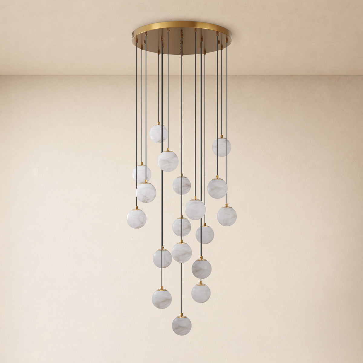 Solindra Resin Globe Cascade Chandelier