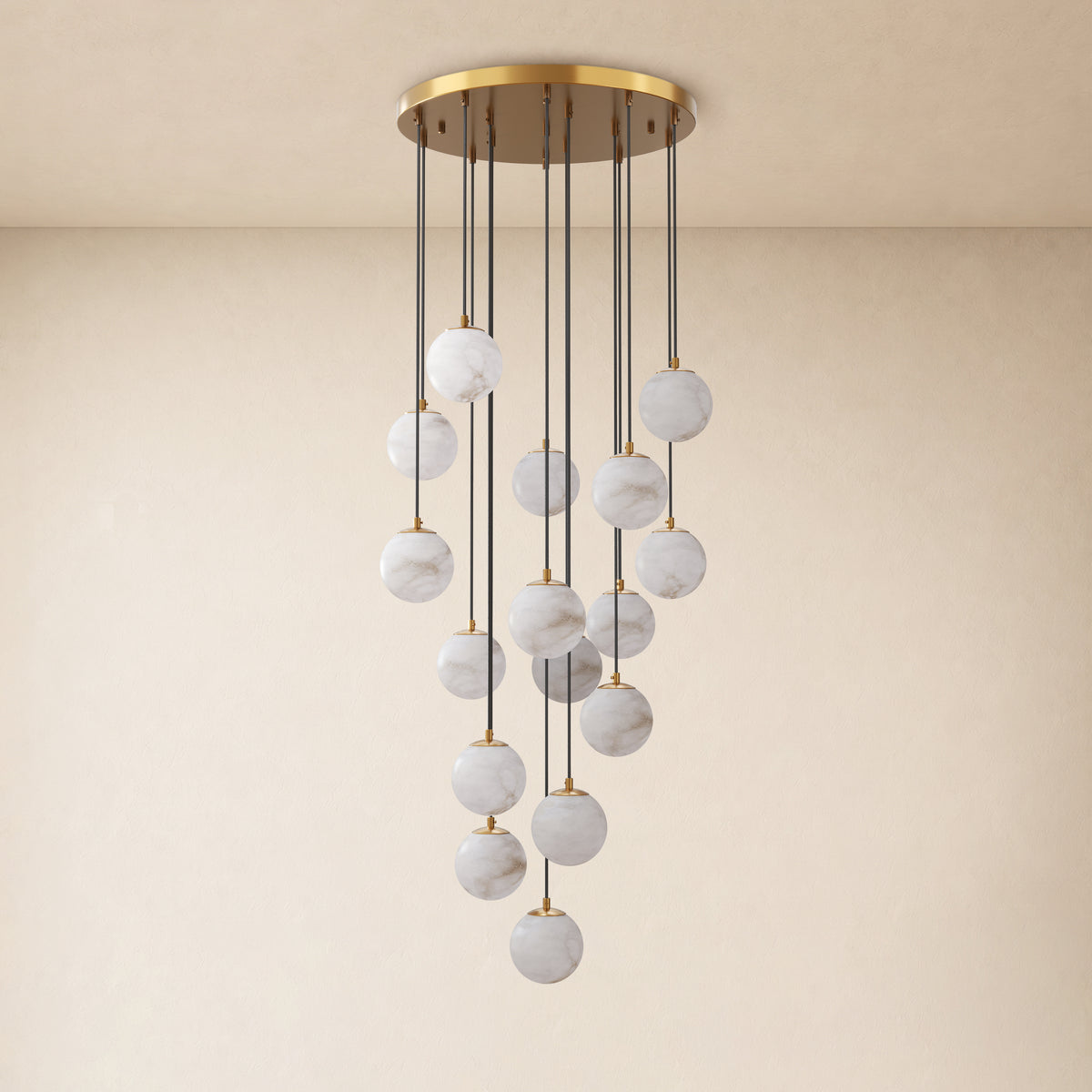 Solindra Resin Globe Cascade Chandelier