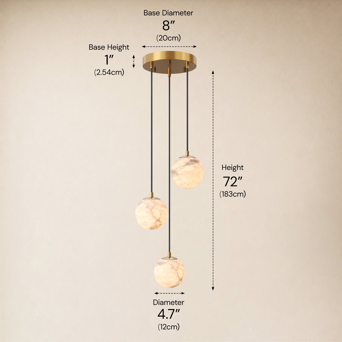 Solindra Resin Globe Cascade Chandelier size-image