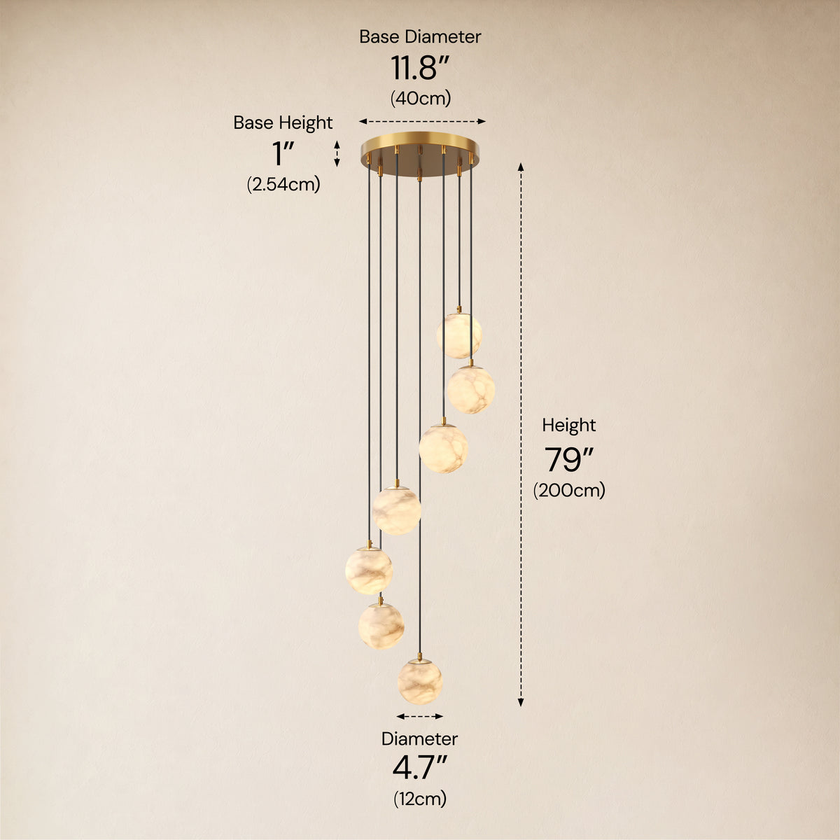 Solindra Resin Globe Cascade Chandelier size-image