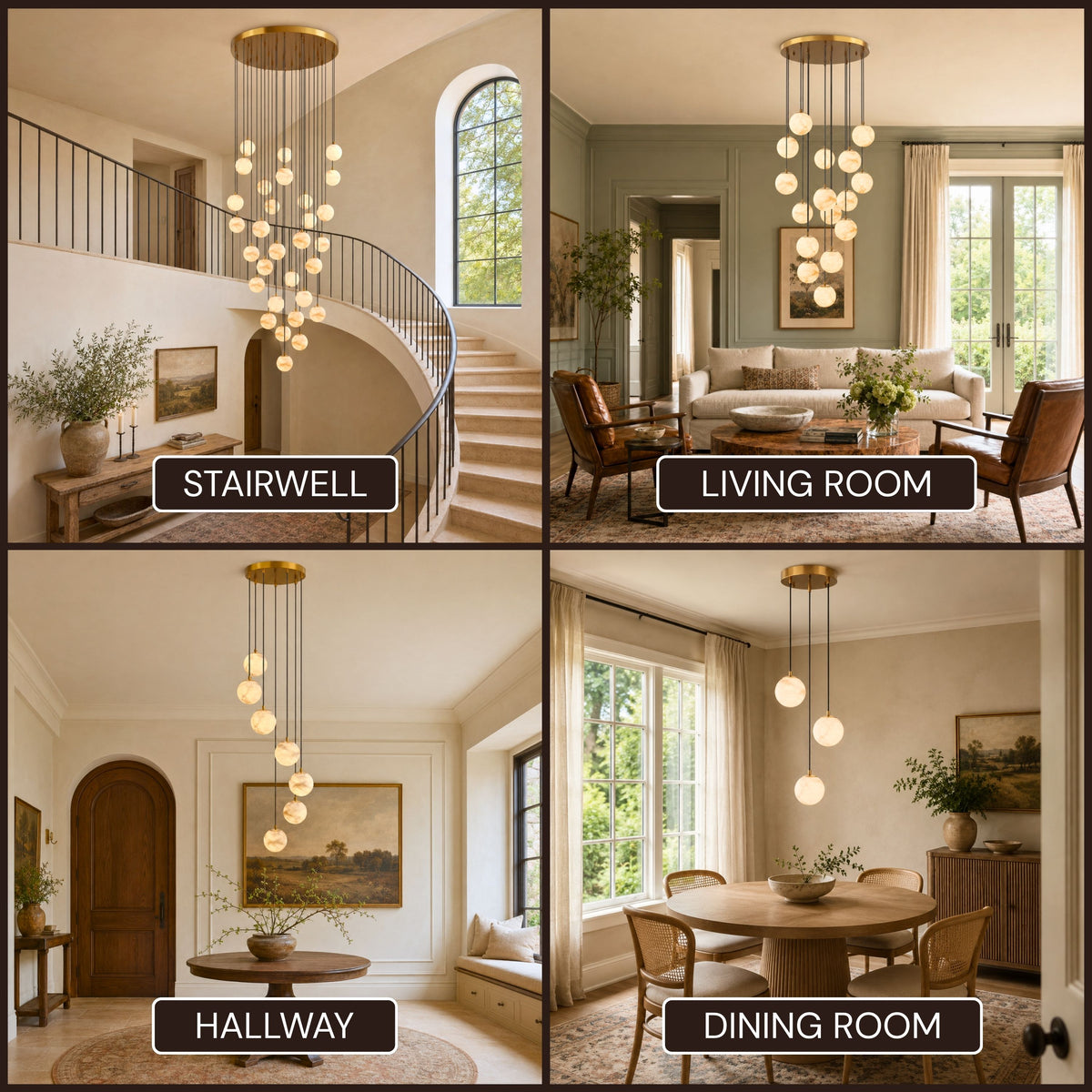 Solindra Resin Globe Cascade Chandelier