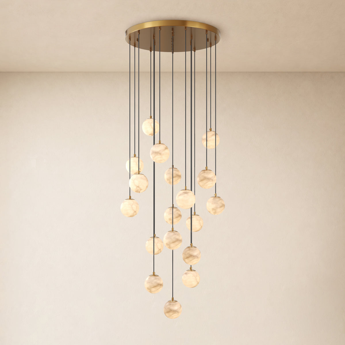 Solindra Resin Globe Cascade Chandelier