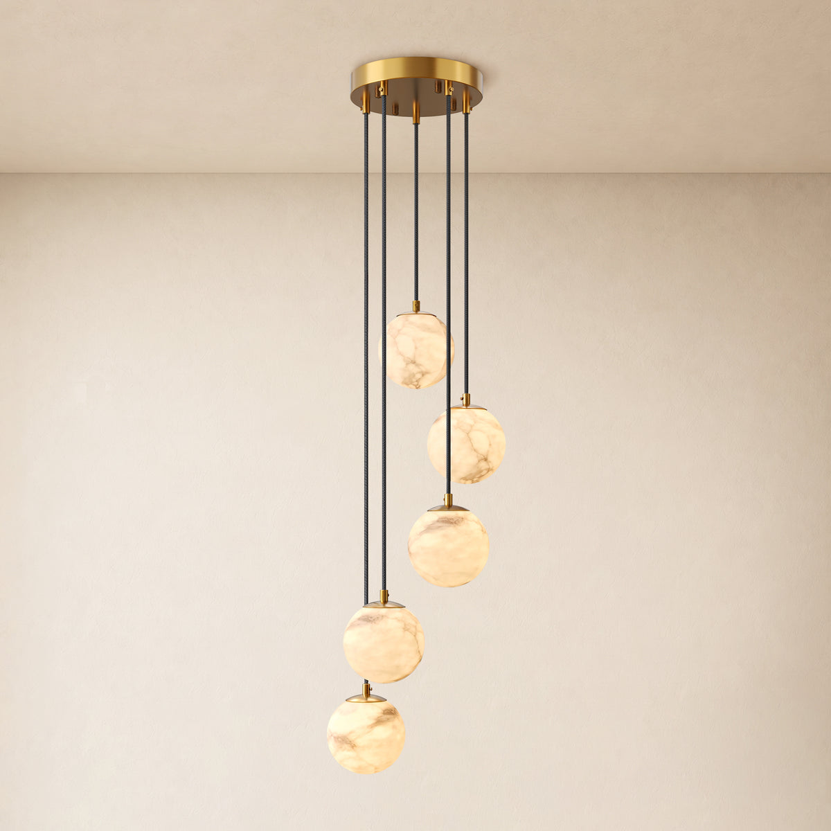 Solindra Resin Globe Cascade Chandelier