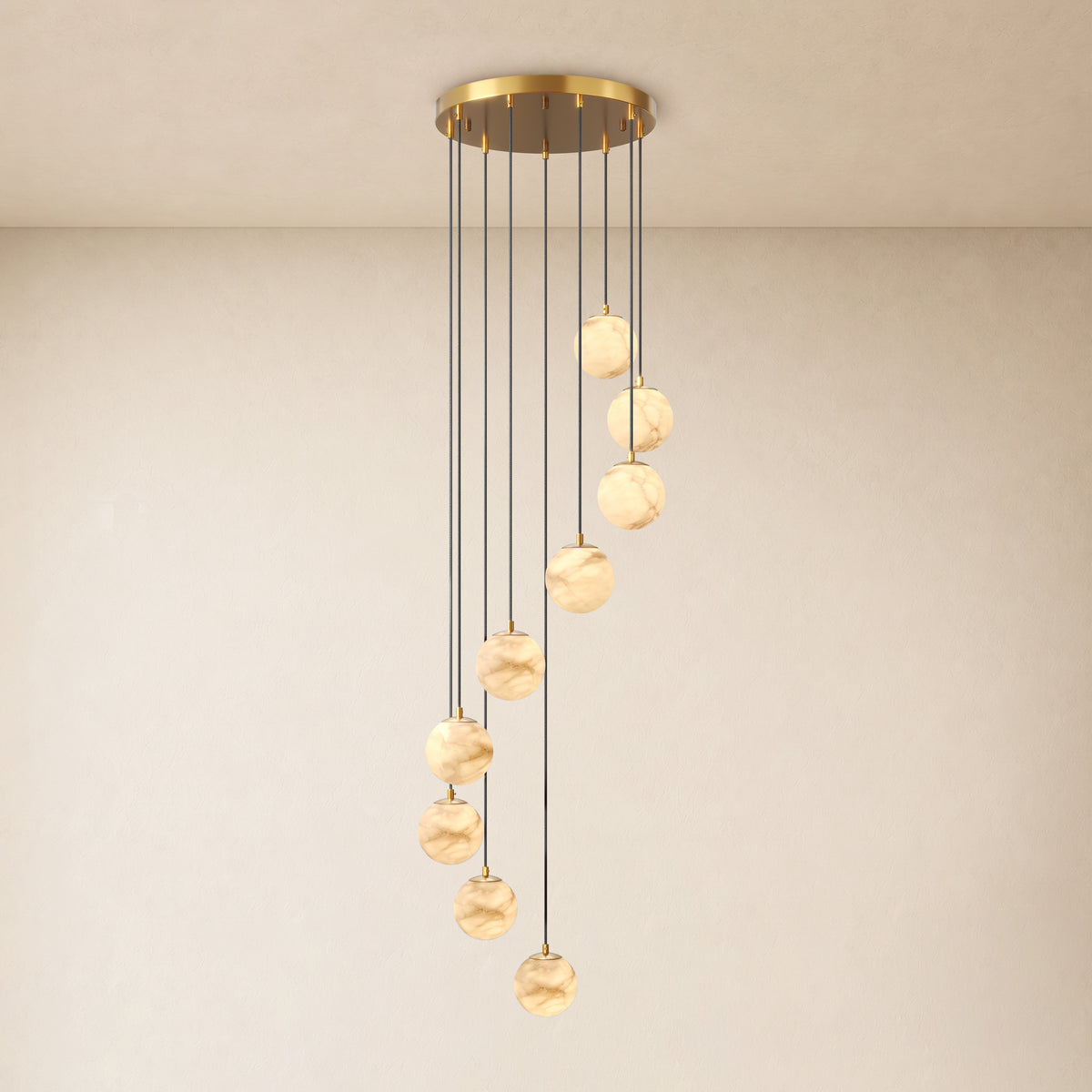 Solindra Resin Globe Cascade Chandelier