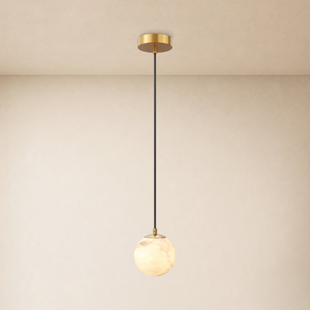Solindra Resin Globe Pendant 4.7"D #Finish_Gold,Size_4.7"