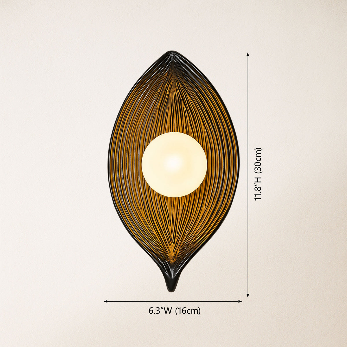 Sylvara Resin Leaf Wall Sconce size-image