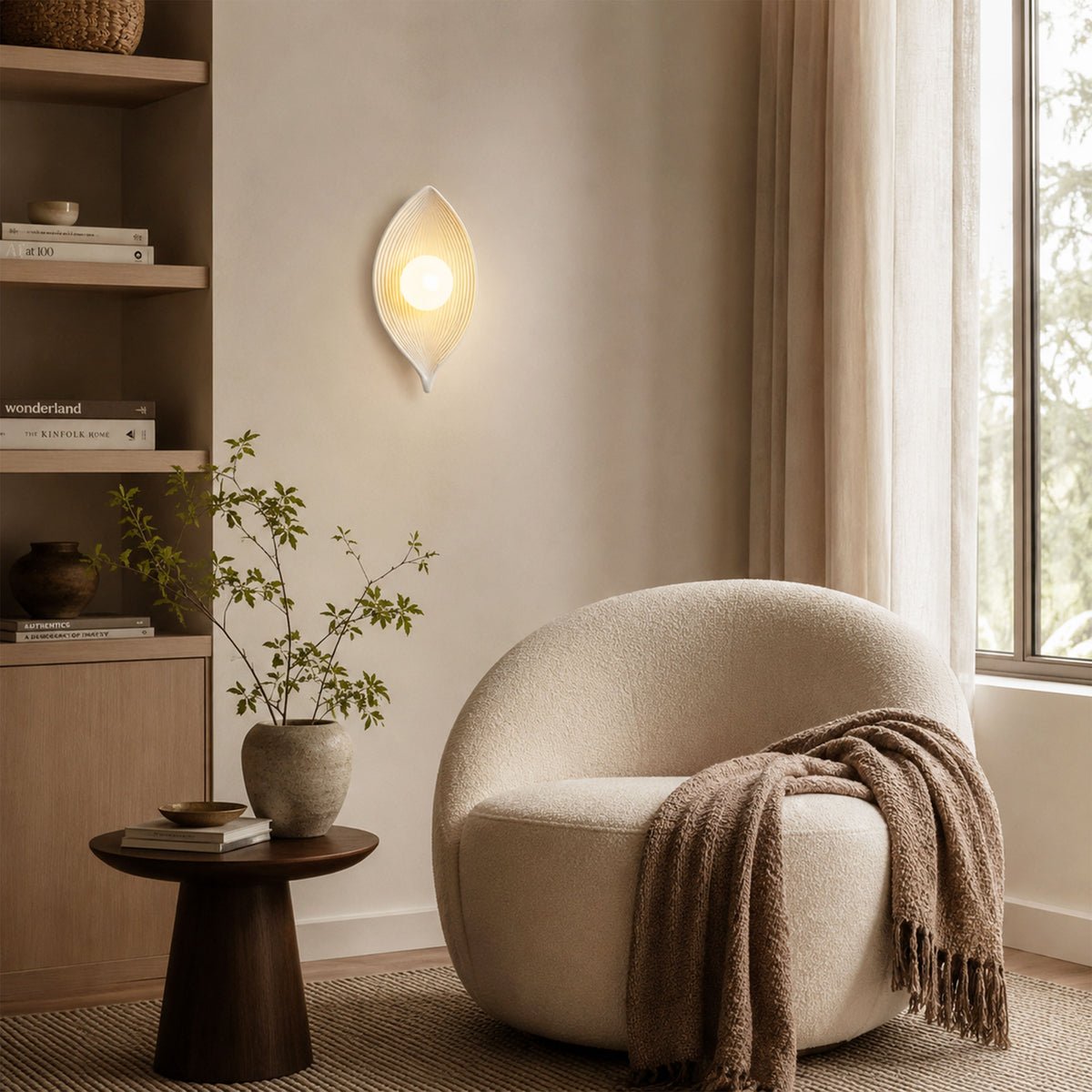Sylvara Resin Leaf Wall Sconce