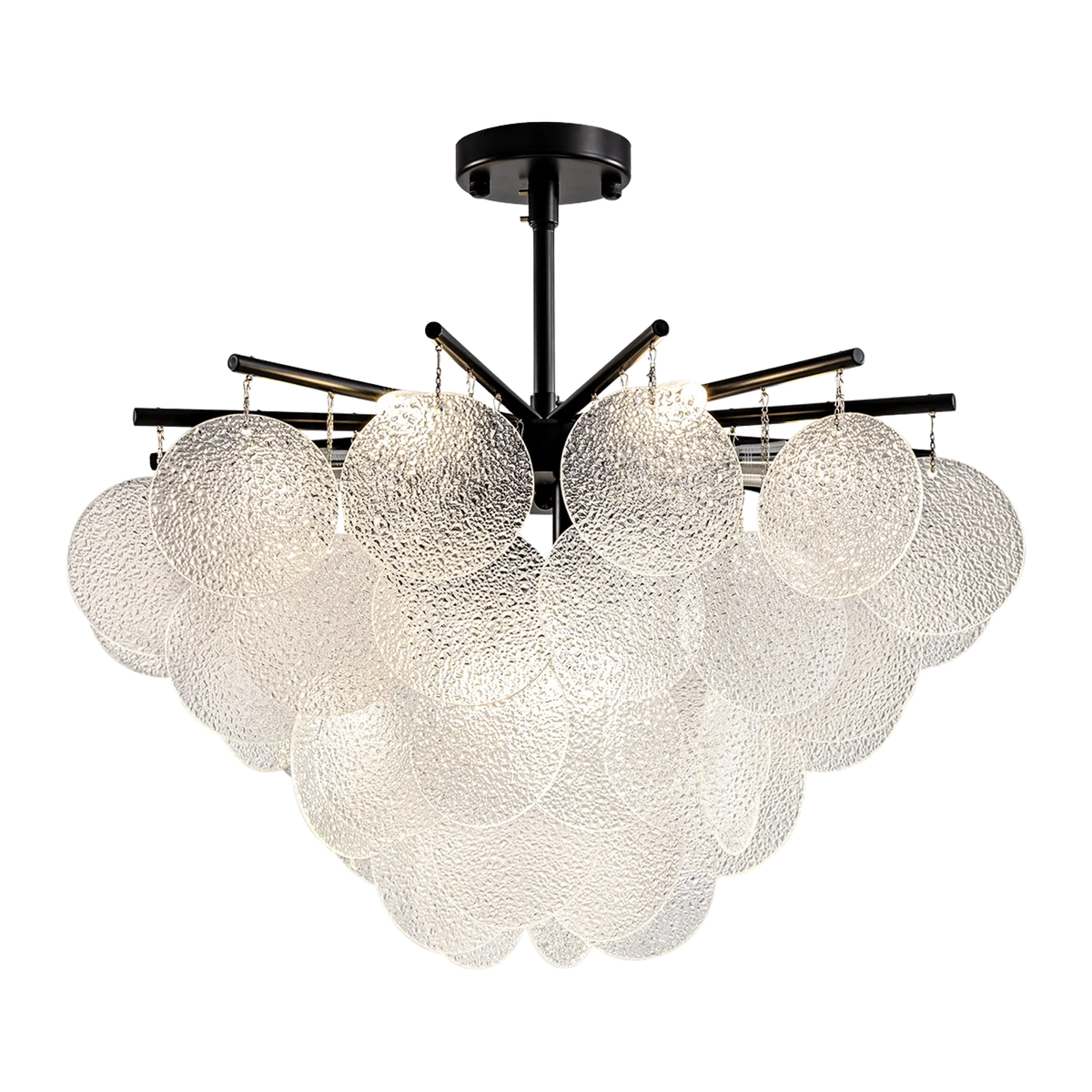Velmora Glass Disc Tiered Chandelier 24"D