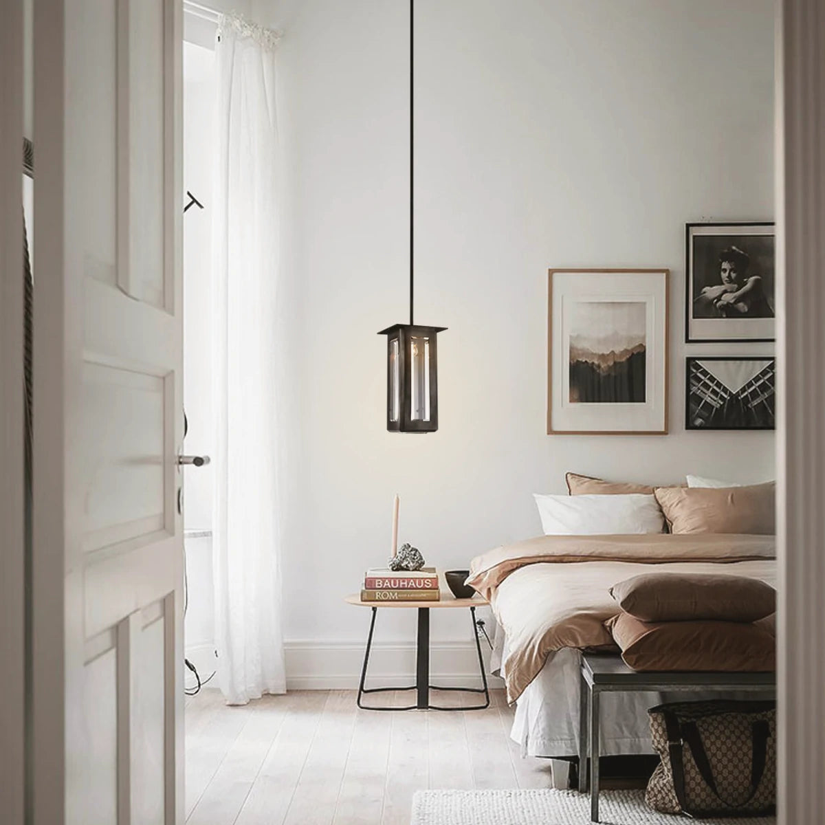 Baluster Rectangle Glass Pendant 7"W