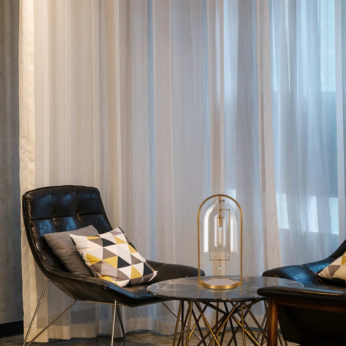 Bellhop Vintage Glass Table Lamp 21"H