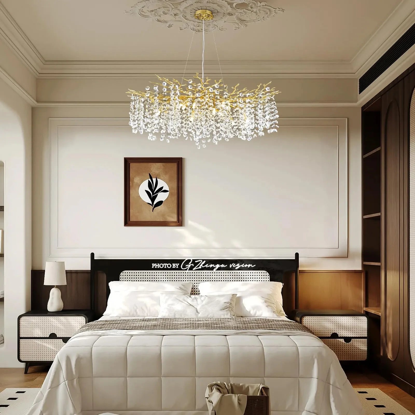 Lustre Branches Crystal Round Chandelier for All Rooms 40"