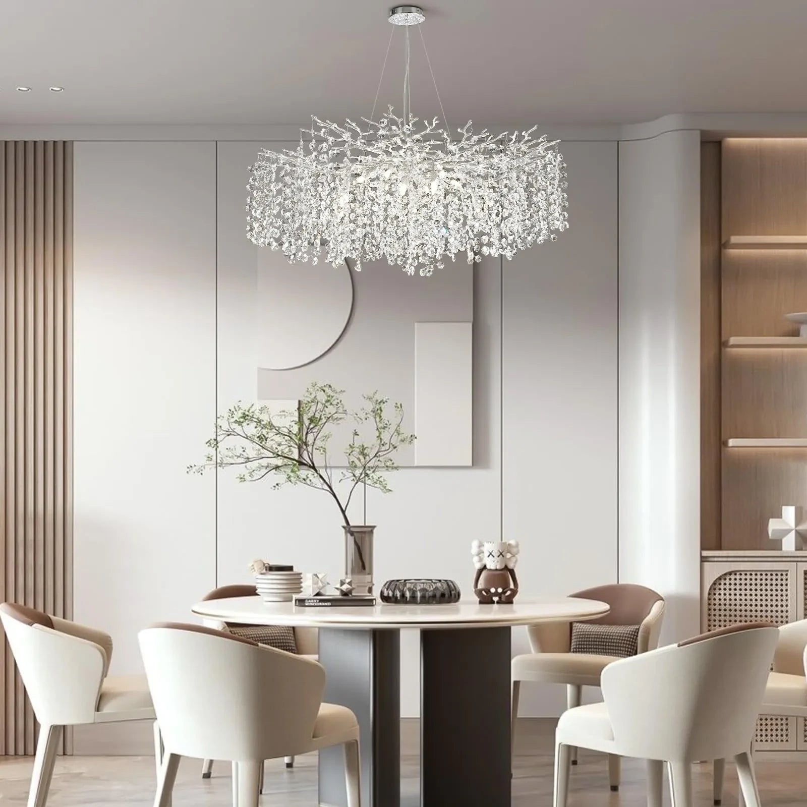 Lustre Branches Crystal Round Chandelier for All Rooms 40"
