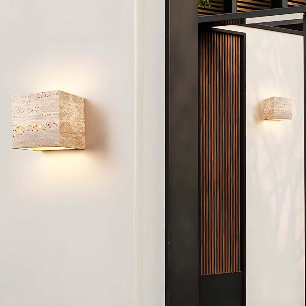 Quartzyx Yellow Travertine Outdoor Wall Light