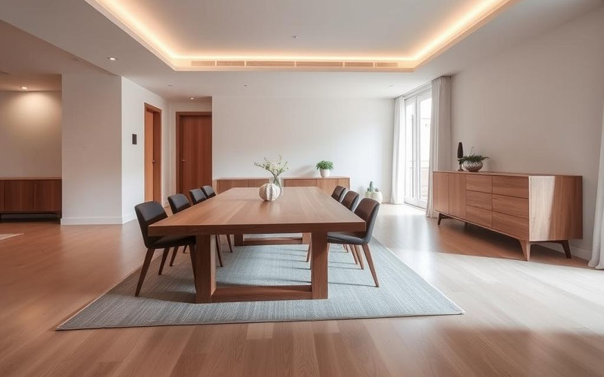 how big should a sideboard be compared to dining table