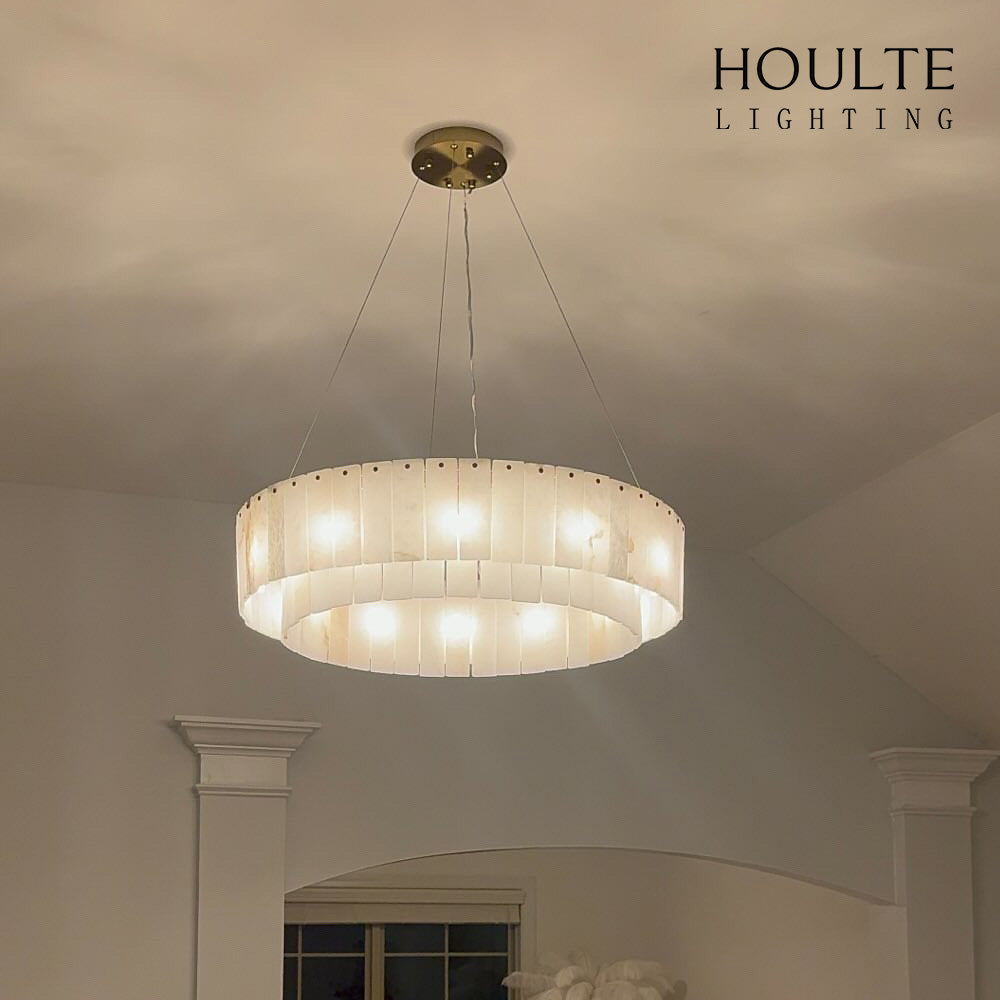 Sawyer Alabaster Round Chandelier 31.5''