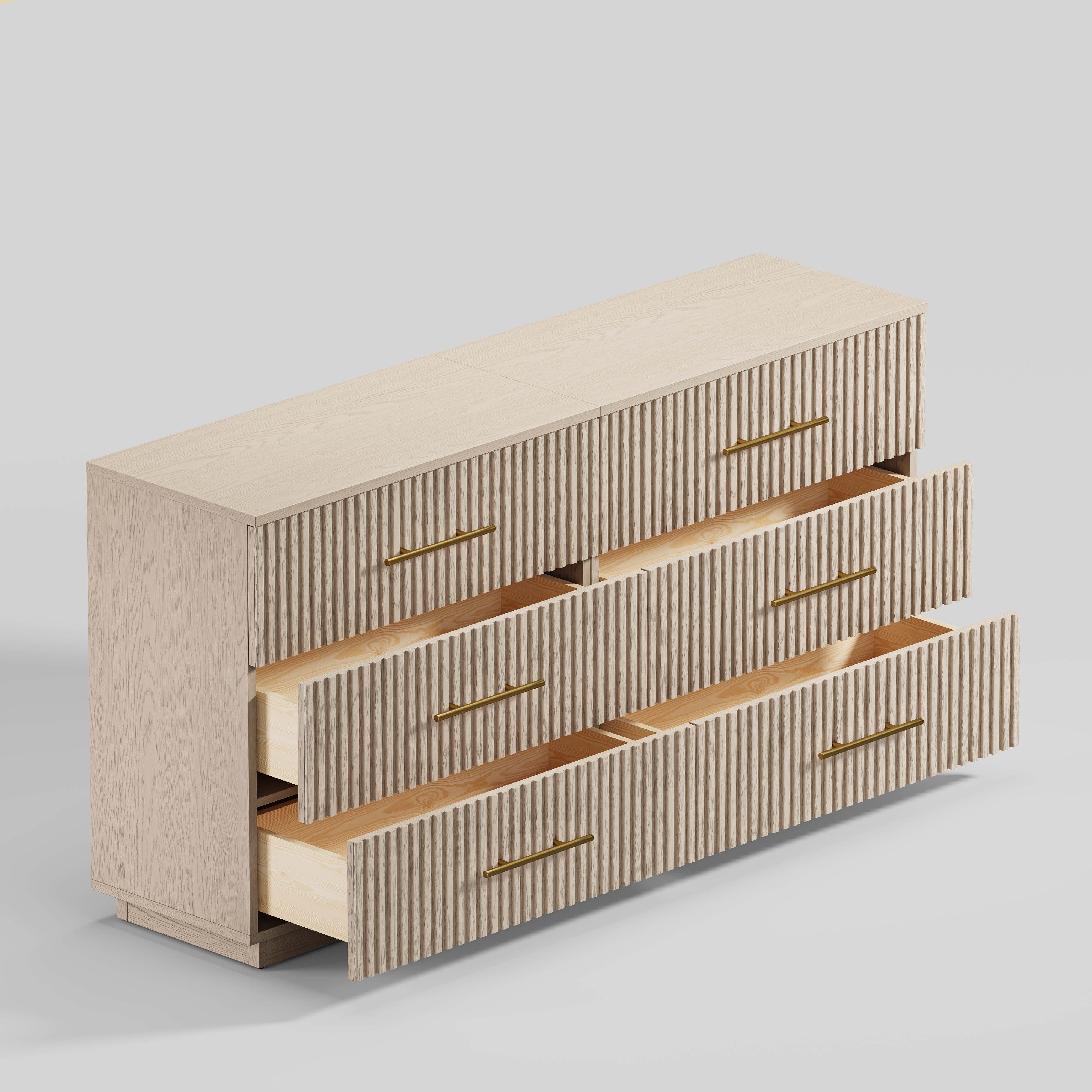 Holt 63“ Oak 6-Drawer Chest(Set of 2)