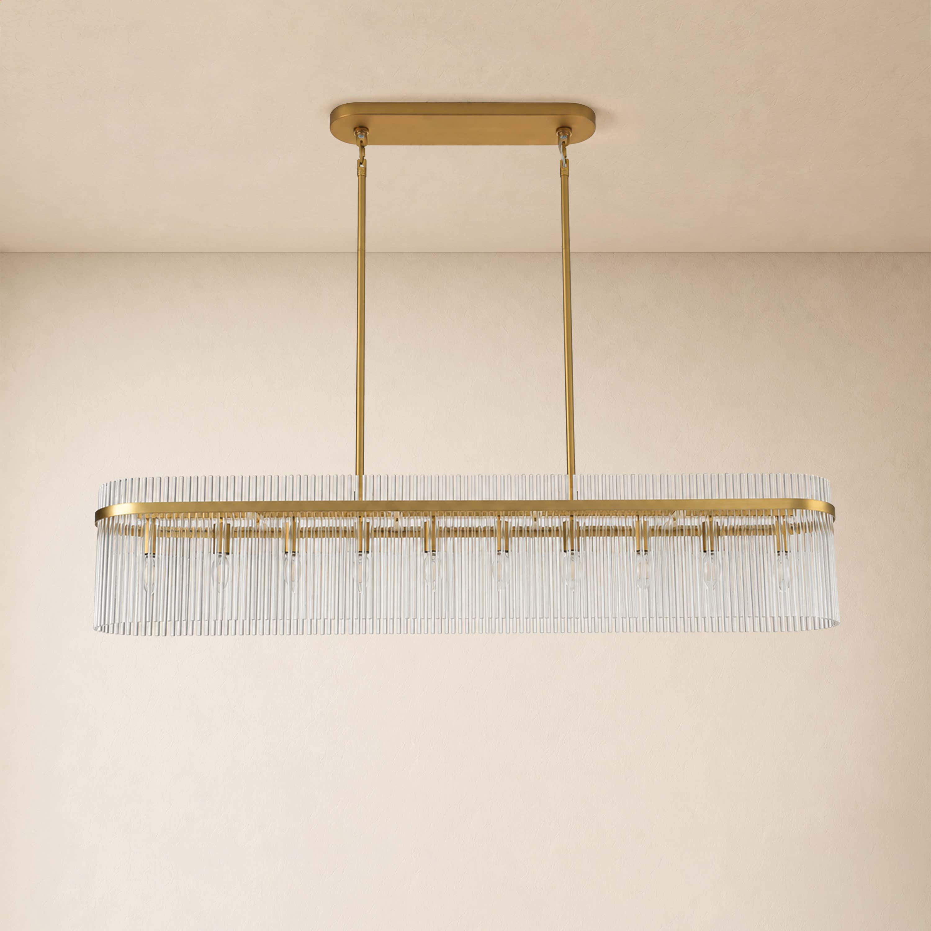 Virellune Glass Linear Chandelier 53.9"W