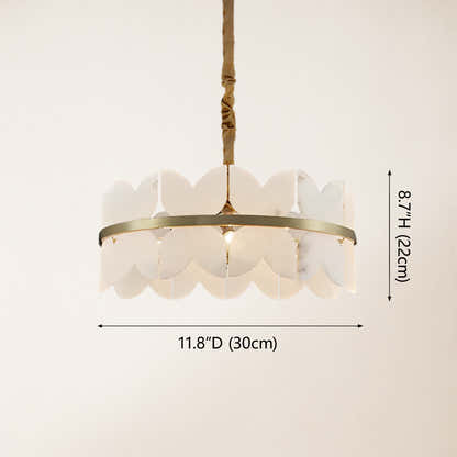 Cloudscape Alabaster Brass 1-Layer Chandelier 12"D