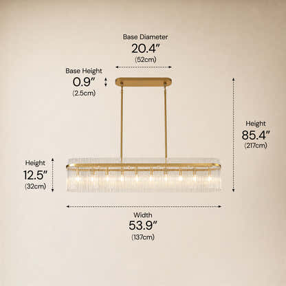 Virellune Glass Linear Chandelier 53.9"W