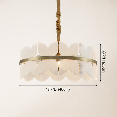 Cloudscape Alabaster Brass 1-Layer Chandelier 16"D