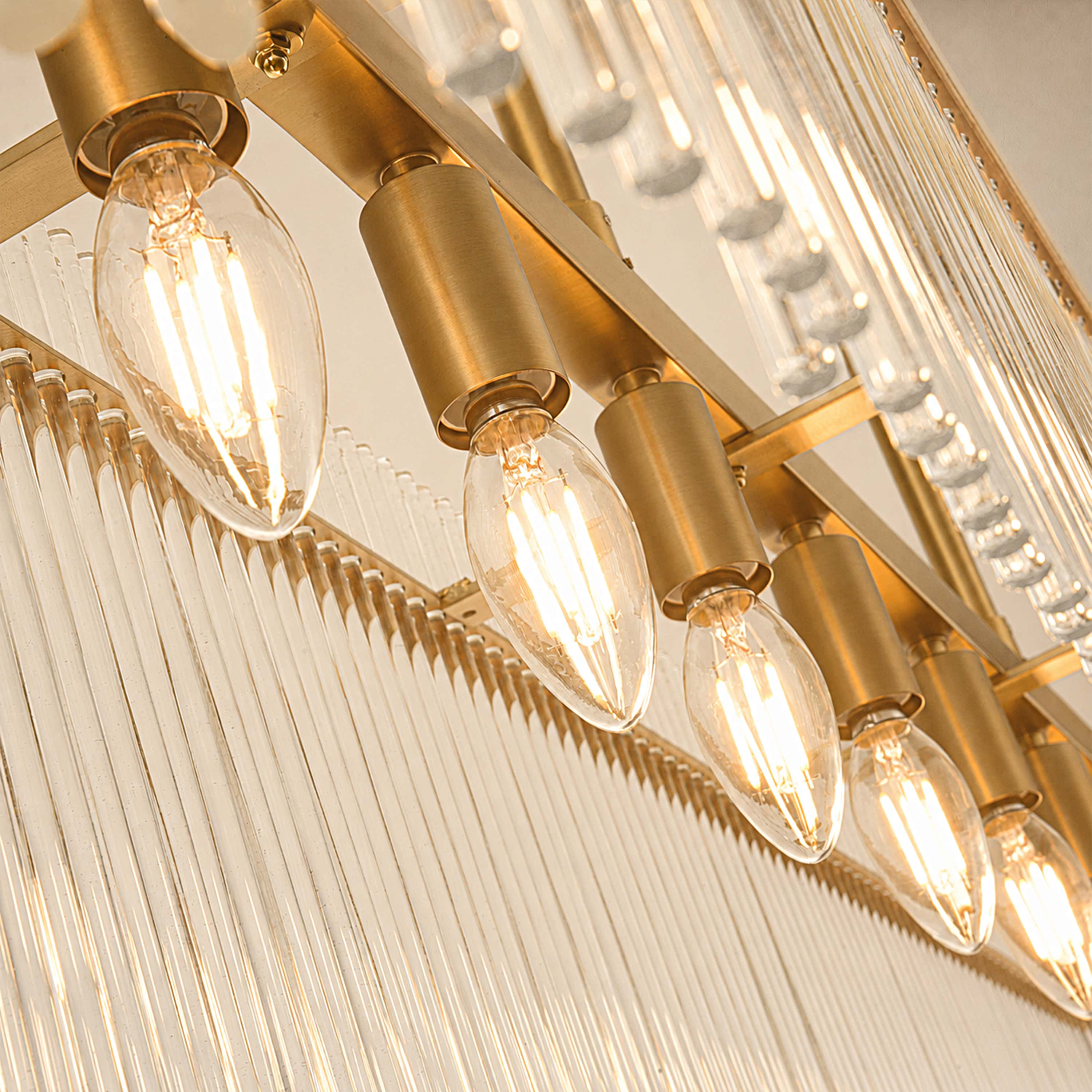 Virellune Glass Linear Chandelier 53.9"W