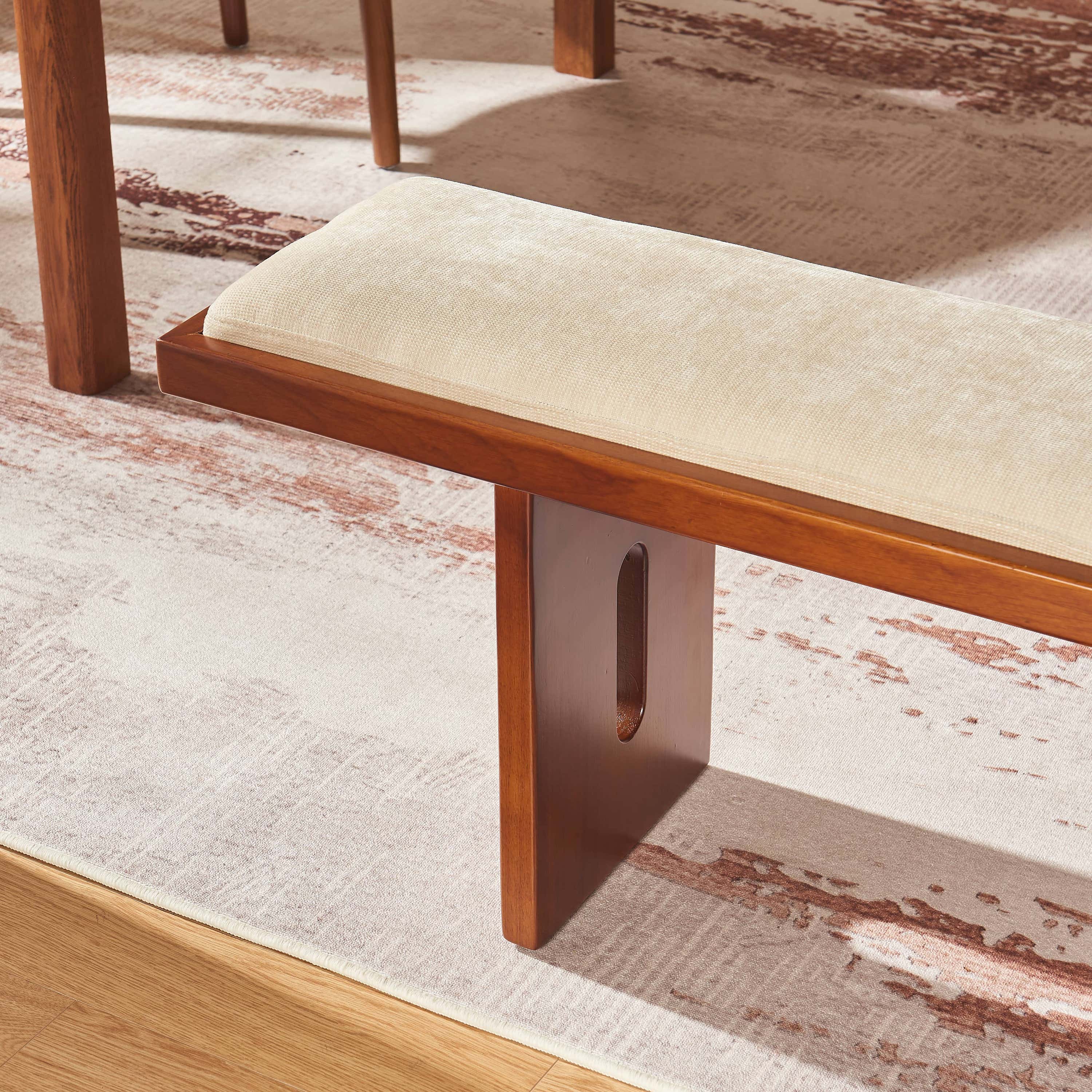 Solene Ombre Wool-Blend Rug in a warm neutral tone