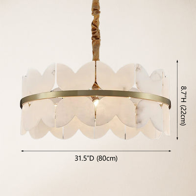 Cloudscape Alabaster Brass 1-Layer Chandelier 32"D