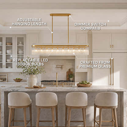 Virellune Glass Linear Chandelier 53.9"W