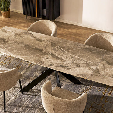 Labarthe Extended Rectangular Sintered Stone Dining Table 63"-95"