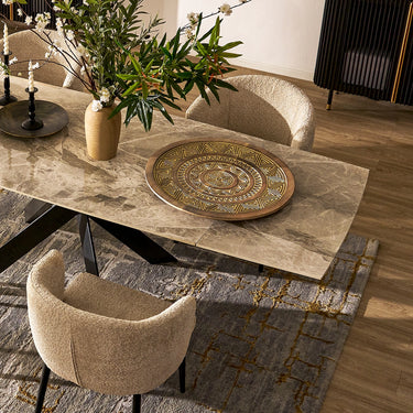 Labarthe Extended Rectangular Sintered Stone Dining Table 63"-95"