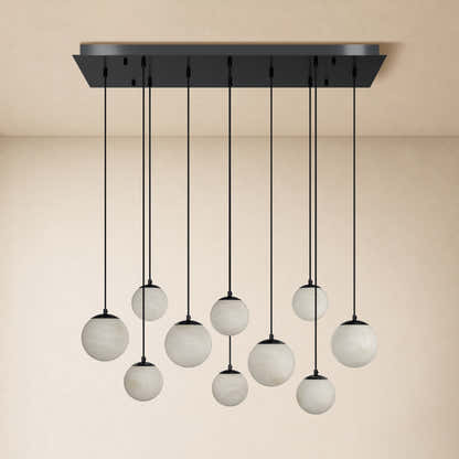 Elviora Resin Alabaster Globe Rectangular Chandelier