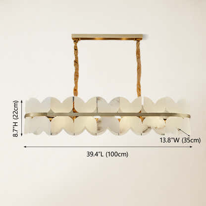 Cloudscape Alabaster Single-Tier Brass Chandelier 39″W