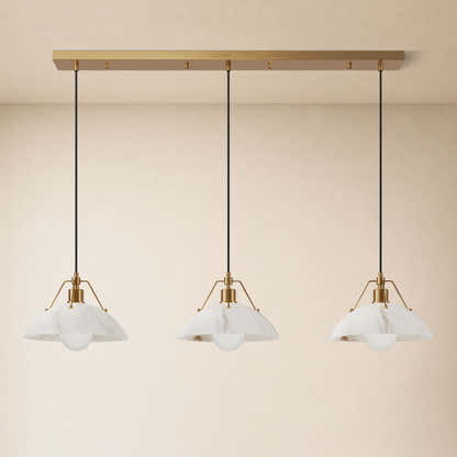 Aurevyn Resin Resin Alabaster Texture Multi-Light Linear Pendant