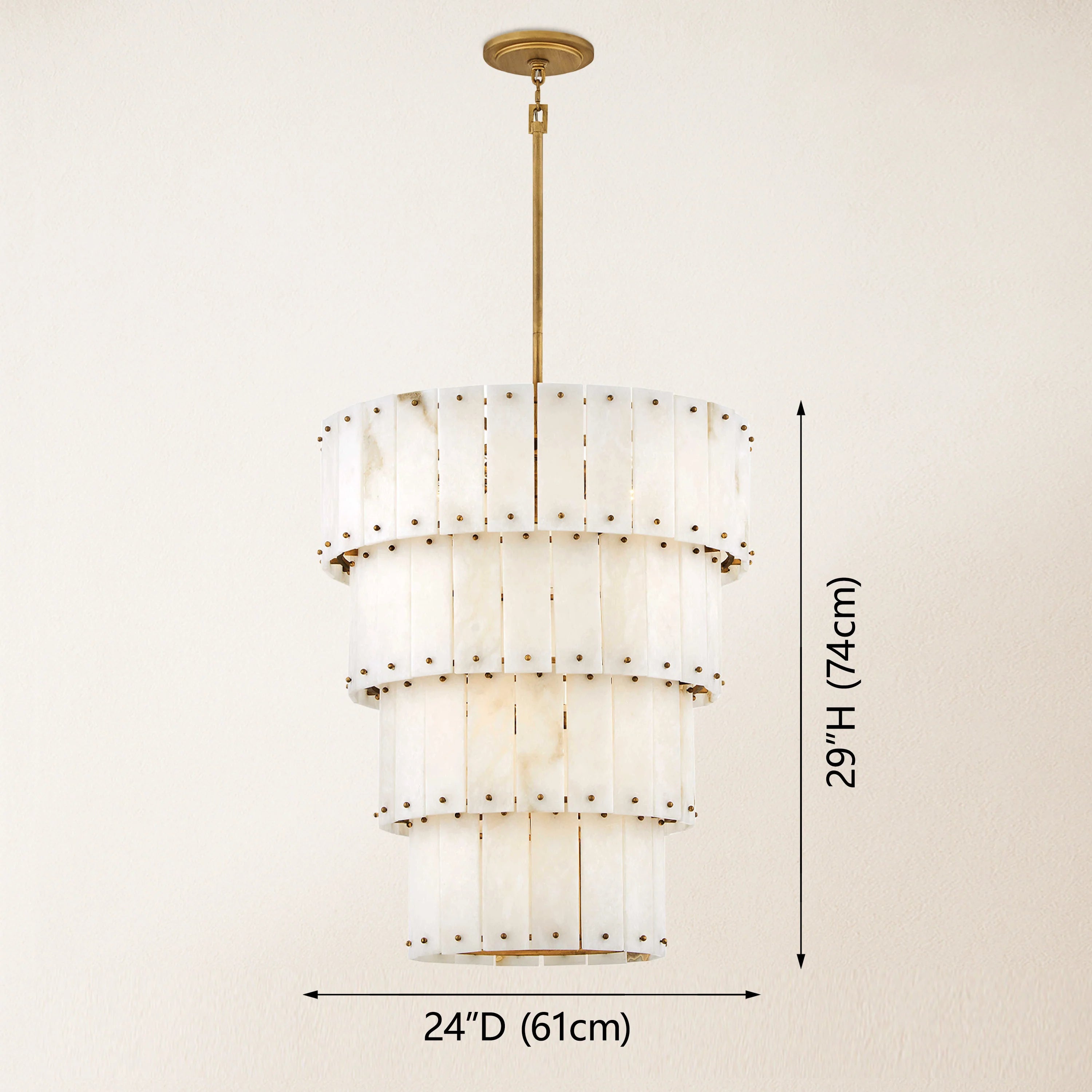 Rancho Alabaster 4-Tier Round Chandelier 24''D