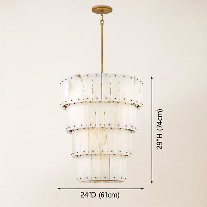 Rancho Alabaster 4-Tier Round Chandelier 24''D