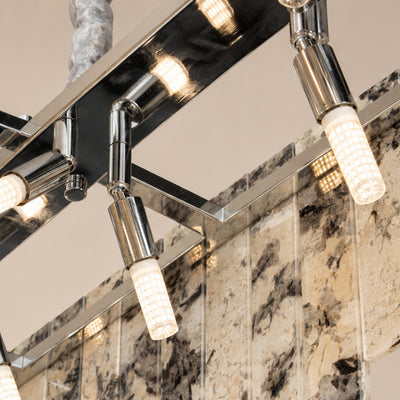 Pietra Quartzite Rectangular Linear Chandelier 36" 40"W