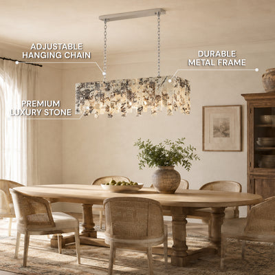 Pietra Quartzite Rectangular Linear Chandelier 36" 40"W