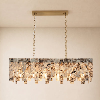 Pietra Quartzite Rectangular Linear Chandelier 36" 40"W
