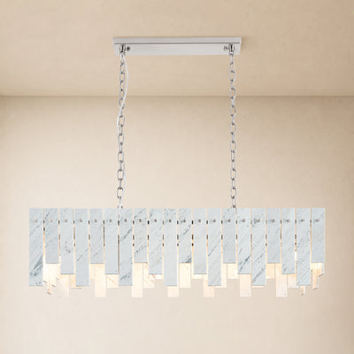 Pietra White Marble Rectangular Chandelier 36" 40"W